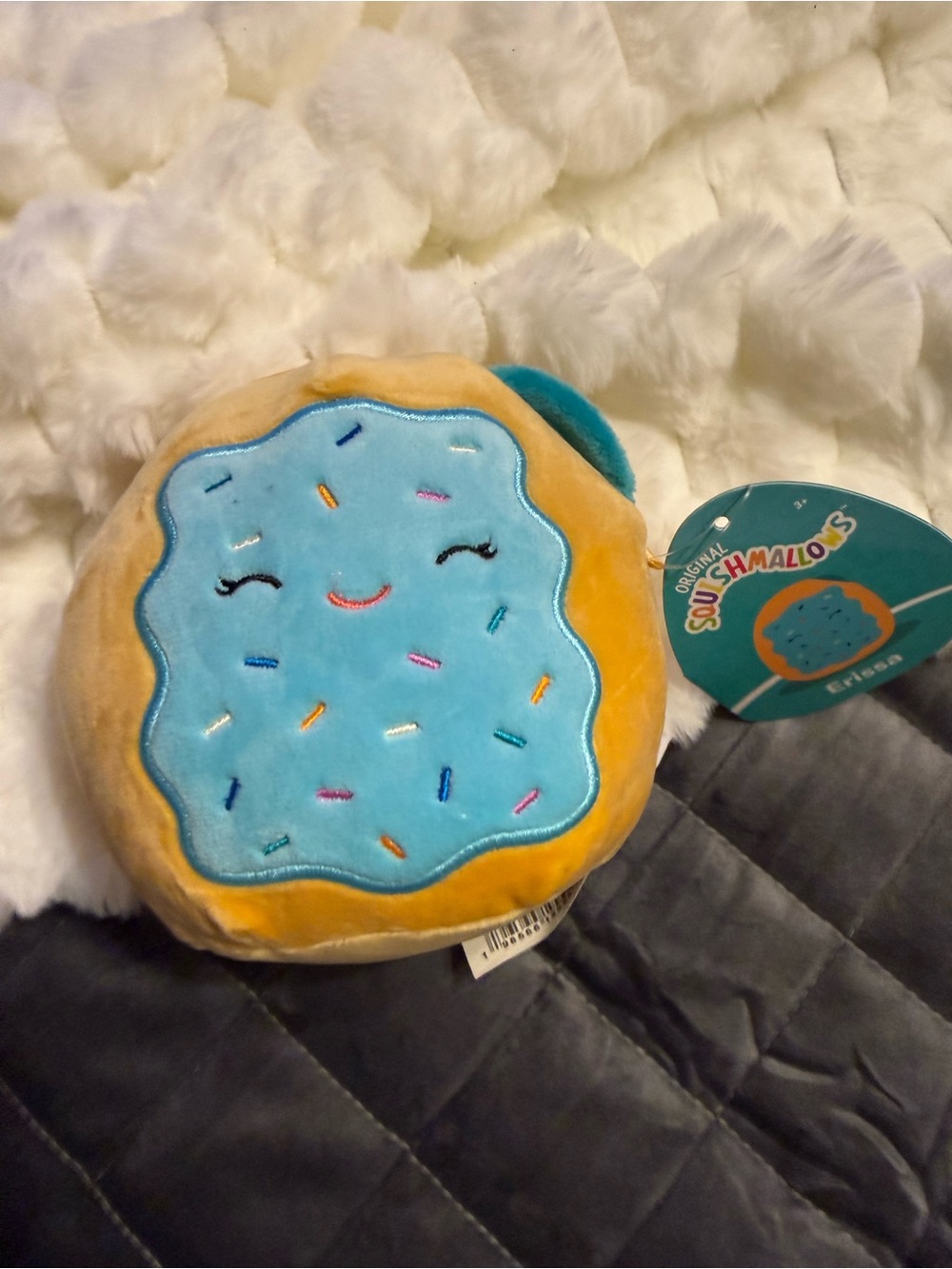 Squishmallows Blue Frosted Cookie Plush with Yellow Base